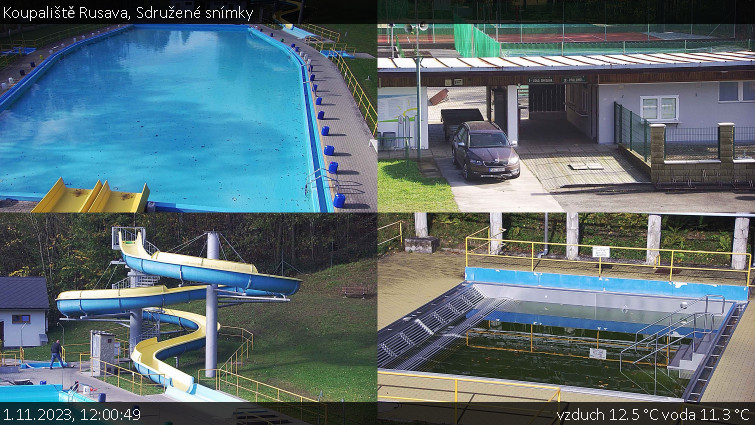 Koupaliště Rusava - Sdružené snímky - 1.11.2023 v 12:00 Koupaliště Rusava - Sdružené snímky - 1.11.2023 v 12:00
