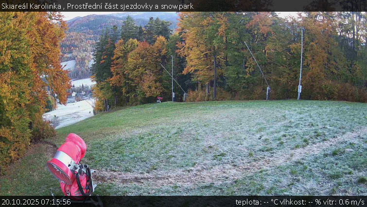 Skiareál Karolinka - Prostřední část sjezdovky a snowpark - 20.10.2025 v 07:15 Skiareál Karolinka - Prostřední část sjezdovky a snowpark - 20.10.2025 v 07:15