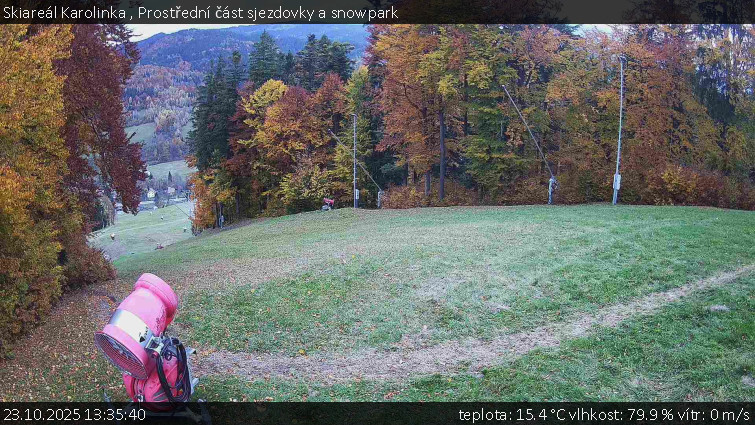 Skiareál Karolinka - Prostřední část sjezdovky a snowpark - 23.10.2025 v 13:35 Skiareál Karolinka - Prostřední část sjezdovky a snowpark - 23.10.2025 v 13:35