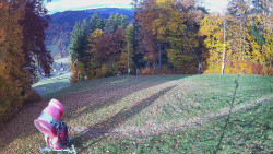 Prostřední část sjezdovky a snowpark