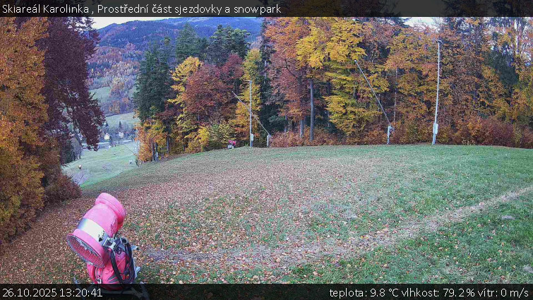 Skiareál Karolinka  - Prostřední část sjezdovky a snowpark - 26.10.2025 v 13:20 Skiareál Karolinka  - Prostřední část sjezdovky a snowpark - 26.10.2025 v 13:20