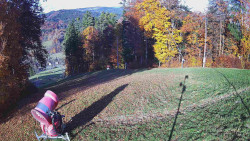 Prostřední část sjezdovky a snowpark