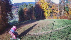 Prostřední část sjezdovky a snowpark