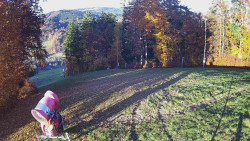 Prostřední část sjezdovky a snowpark