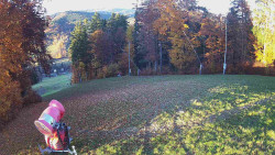 Prostřední část sjezdovky a snowpark