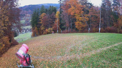 Prostřední část sjezdovky a snowpark