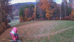 Prostřední část sjezdovky a snowpark