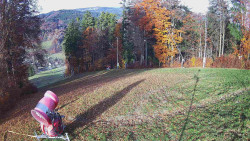 Prostřední část sjezdovky a snowpark