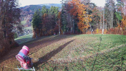 Prostřední část sjezdovky a snowpark