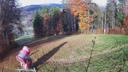 Prostřední část sjezdovky a snowpark