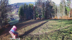 Prostřední část sjezdovky a snowpark