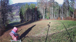 Prostřední část sjezdovky a snowpark