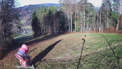 Prostřední část sjezdovky a snowpark