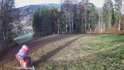 Prostřední část sjezdovky a snowpark