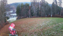 Prostřední část sjezdovky a snowpark