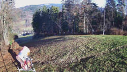 Prostřední část sjezdovky a snowpark