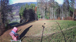 Prostřední část sjezdovky a snowpark