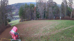 Prostřední část sjezdovky a snowpark