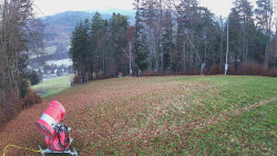 Prostřední část sjezdovky a snowpark