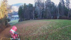 Prostřední část sjezdovky a snowpark