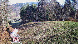 Prostřední část sjezdovky a snowpark