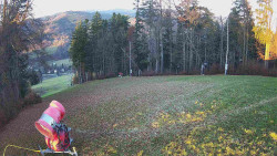 Prostřední část sjezdovky a snowpark