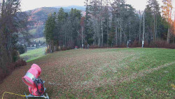 Prostřední část sjezdovky a snowpark