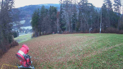 Prostřední část sjezdovky a snowpark