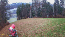 Prostřední část sjezdovky a snowpark