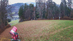 Prostřední část sjezdovky a snowpark