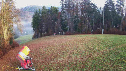 Prostřední část sjezdovky a snowpark