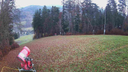 Prostřední část sjezdovky a snowpark