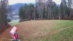 Prostřední část sjezdovky a snowpark