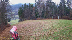 Prostřední část sjezdovky a snowpark