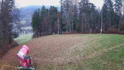 Prostřední část sjezdovky a snowpark