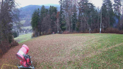 Prostřední část sjezdovky a snowpark