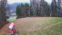 Prostřední část sjezdovky a snowpark