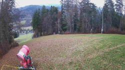 Prostřední část sjezdovky a snowpark