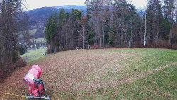 Prostřední část sjezdovky a snowpark