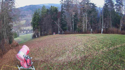 Prostřední část sjezdovky a snowpark