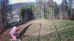 Prostřední část sjezdovky a snowpark