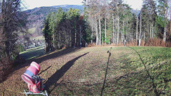 Prostřední část sjezdovky a snowpark