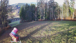 Prostřední část sjezdovky a snowpark