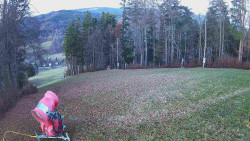 Prostřední část sjezdovky a snowpark