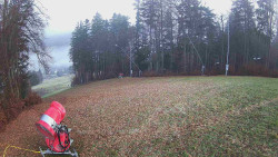 Prostřední část sjezdovky a snowpark