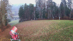 Prostřední část sjezdovky a snowpark