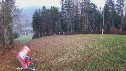 Prostřední část sjezdovky a snowpark