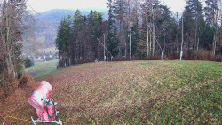 Prostřední část sjezdovky a snowpark