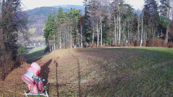 Prostřední část sjezdovky a snowpark