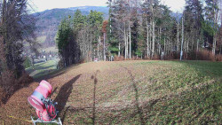 Prostřední část sjezdovky a snowpark